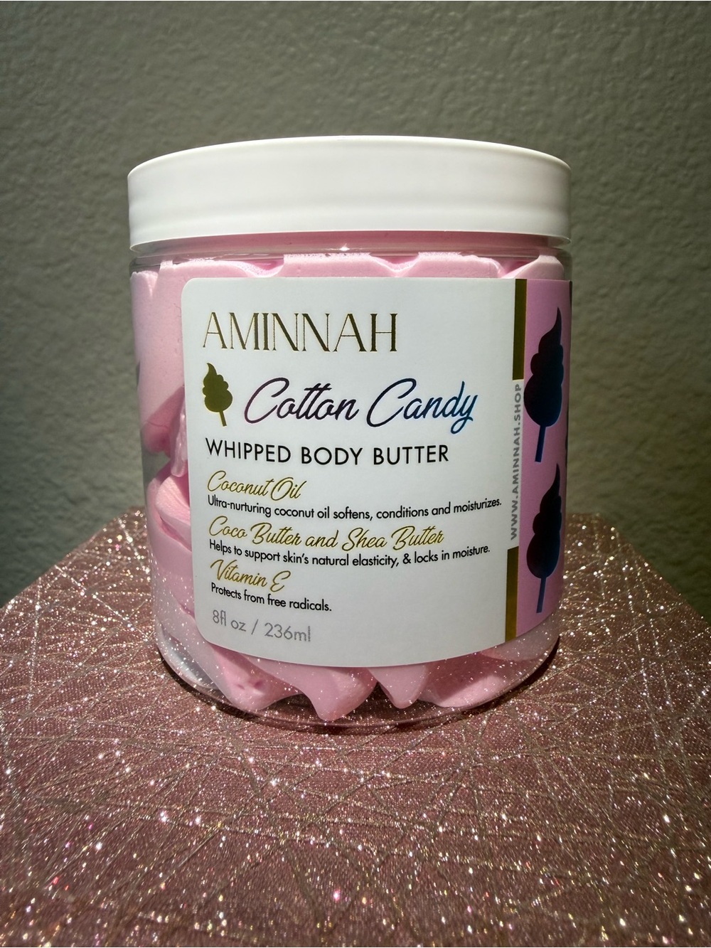 AMINNAH Cotton Candy Whipped Body Butter - Pink